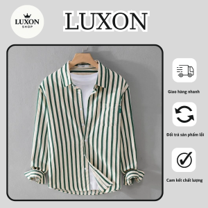 Áo sơ mi sọc trắng xanh