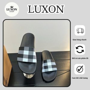 Dép Nam Burberry - Thiết Kế Kẻ Caro Cổ Điển, Đế Êm Chống Trượt