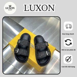 Dép Fendi Nam Quai Đôi Da Logo FF - Luxon Shop