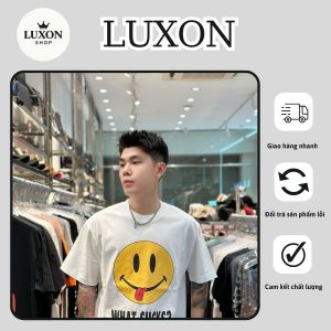 Áo Thun Unisex Luxon Smiley "WHAT SUCKS?" – Form Rộng, Thêu Cao Cấp