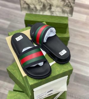 Dép Gucci Web Slide Sandal Màu Đen – Phong Cách Thời Thượng