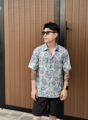 Áo sơ mi cộc tay DIOR kiểu Toile De Jouy