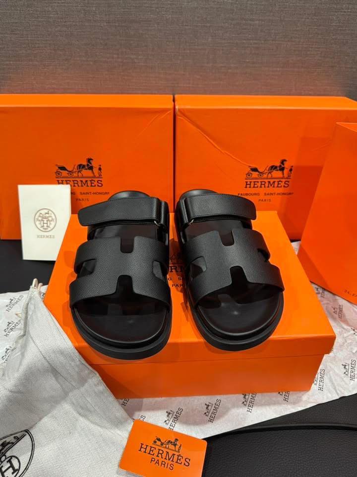 Dép Hermes Sandal Nam Quai Da